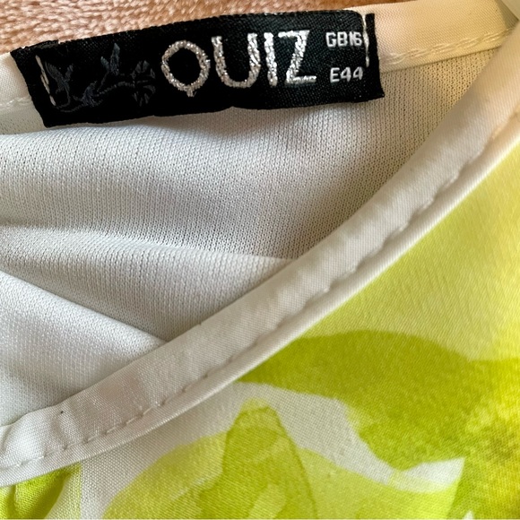 Quiz Yellow and Green Print Sleeveless Top Size 16 - Picture 4 of 5